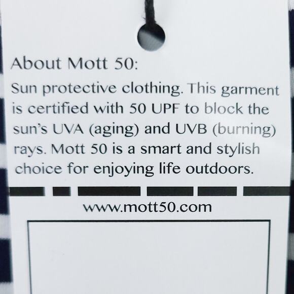 NEW Mott 50 Swimsuit Coverup Dress UPF 50 Small Blue Stripe Hooded Long Sleeve - Picture 7 of 8